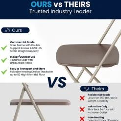 Flash Furniture HERCULES™ Plastic Armless Folding Chair, Premium Brown, 10/Pack