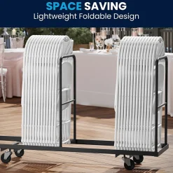 Flash Furniture HERCULES™ Plastic Armless Folding Chair With Fan Back, White, 40/Pack (40LEL4WHITE)