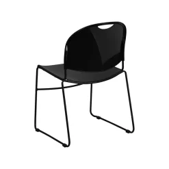 Flash Furniture HERCULES™ Polypropylene Black Frame Ultra Compact Stack Chair, Black, 15/Pack