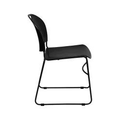 Flash Furniture HERCULES™ Polypropylene Black Frame Ultra Compact Stack Chair, Black, 15/Pack
