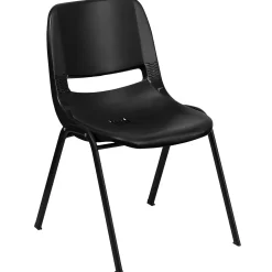 Flash Furniture HERCULES Series Plastic Shell Stack Chair, Black (RUTEO1BK)