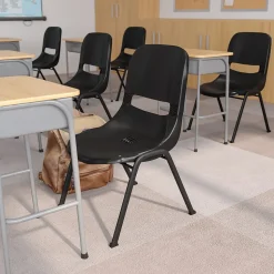 Flash Furniture HERCULES Series Plastic Shell Stack Chair, Black (RUTEO1BK)