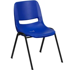 Flash Furniture HERCULES Series Plastic Shell Stack Chair, Blue/Black (RUTEO1BL)