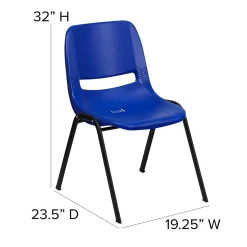 Flash Furniture HERCULES Series Plastic Shell Stack Chair, Blue/Black (RUTEO1BL)