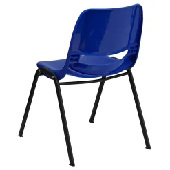 Flash Furniture HERCULES Series Plastic Shell Stack Chair, Blue/Black (RUTEO1BL)