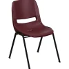 Flash Furniture HERCULES Series Plastic Shell Stack Chair, Burgundy/Black (RUTEO1BY)