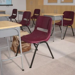 Flash Furniture HERCULES Series Plastic Shell Stack Chair, Burgundy/Black (RUTEO1BY)