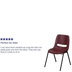 Flash Furniture HERCULES Series Plastic Shell Stack Chair, Burgundy/Black (RUTEO1BY)