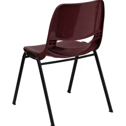 Flash Furniture HERCULES Series Plastic Shell Stack Chair, Burgundy/Black (RUTEO1BY)