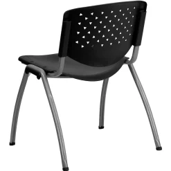 Flash Furniture HERCULES Series Plastic Stack Chair, Black (RUTF01ABK)