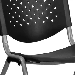 Flash Furniture HERCULES Series Plastic Stack Chair, Black (RUTF01ABK)