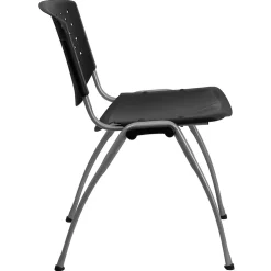 Flash Furniture HERCULES Series Plastic Stack Chair, Black (RUTF01ABK)