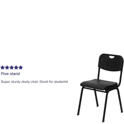 Flash Furniture HERCULES Series Plastic Stack Chair with Open Back, Black (RUTGK01BK)