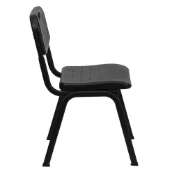 Flash Furniture HERCULES Series Plastic Stack Chair with Open Back, Black (RUTGK01BK)
