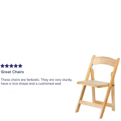 Flash Furniture HERCULES™ Wood Armless Folding Chair, Natural, 4/Pack (4XF2903NATURAL)