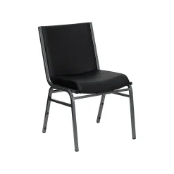 Flash Furniture HERCULES™ Vinyl Heavy Duty Stack Chair With Arms, Black, 20/Pack (20XU6015BKVYL)