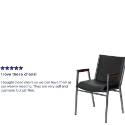 Flash Furniture HERCULES Series Vinyl Stack Chair with Arms, Black (XU60154BKVYL)