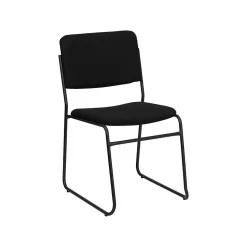 Flash Furniture HERCULES™ High Density Fabric Stacking Chair With Sled Base, Black, 20/Pack (20XU8700BLKB30)