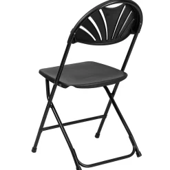 Flash Furniture HERCULES Series 800 lb. Capacity Plastic Fan Back Folding Chair 8/Pack (8LEL4BK)