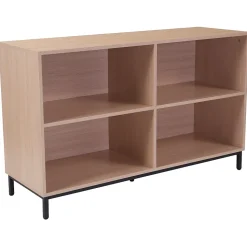 Flash Furniture HERCULES Series 29.5"H 4-Shelf Bookcase, Oak Laminate (NANJH1764)