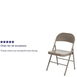 Flash Furniture HERCULES Series Metal Folding Chair, Gray, 4/Pk (4BDF002GY)