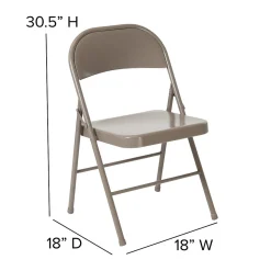 Flash Furniture HERCULES Series Metal Folding Chair, Gray, 4/Pk (4BDF002GY)