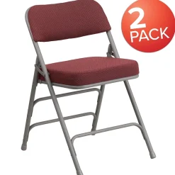 Flash Furniture HERCULES Series Fabric Folding Chair, Burgundy, 2/Pack (2AWMC320AFBG)