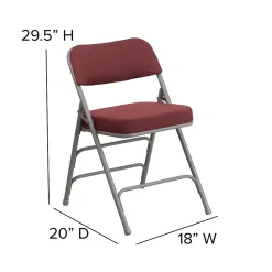 Flash Furniture HERCULES Series Fabric Folding Chair, Burgundy, 2/Pack (2AWMC320AFBG)