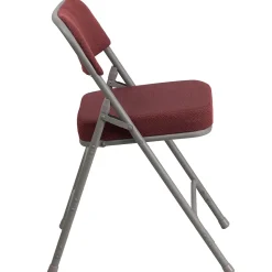 Flash Furniture HERCULES Series Fabric Folding Chair, Burgundy, 2/Pack (2AWMC320AFBG)