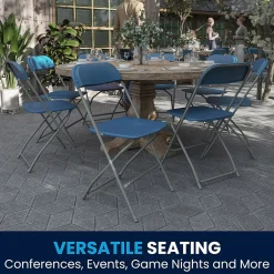 Flash Furniture HERCULES Series Plastic Banquet/Reception Chair, Blue, 2/Pack (2LEL3BLUE)