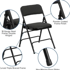 Flash Furniture HERCULES Series Fabric Banquet/Reception Chair, Black, 2/Pack (2AWMC309AFBLK)