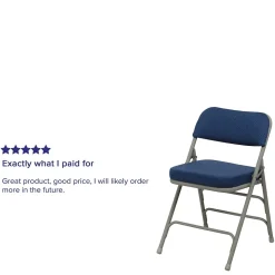 Flash Furniture HERCULES Series Fabric Folding Chair, Navy, 2/Pack (2HAMC320AFNVY)