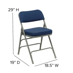 Flash Furniture HERCULES Series Fabric Folding Chair, Navy, 2/Pack (2HAMC320AFNVY)