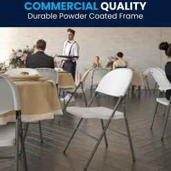 Flash Furniture HERCULES Series Plastic Folding Chair, White, 2/Pack (2DADYCD50WH)