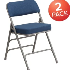 Flash Furniture HERCULES Series Fabric Folding Chair, Navy, 2/Pack (2AWMC320AFNVY)