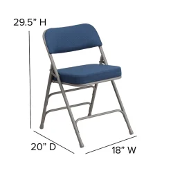 Flash Furniture HERCULES Series Fabric Folding Chair, Navy, 2/Pack (2AWMC320AFNVY)