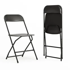 Flash Furniture HERCULES Series Plastic Banquet/Reception Chair, Black, 2/Pack (2LEL3BLACK)