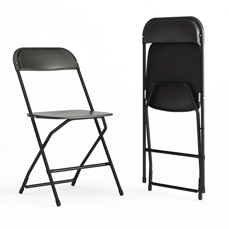 Flash Furniture HERCULES Series Plastic Banquet/Reception Chair, Black, 2/Pack (2LEL3BLACK)