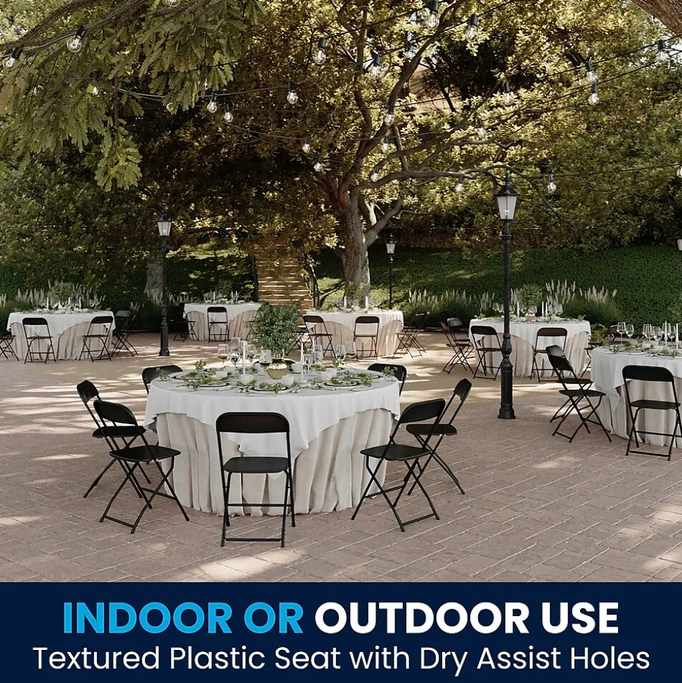 Flash Furniture HERCULES Series Plastic Banquet/Reception Chair, Black, 2/Pack (2LEL3BLACK)