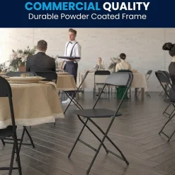 Flash Furniture HERCULES Series Plastic Banquet/Reception Chair, Black, 2/Pack (2LEL3BLACK)