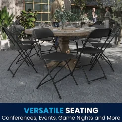 Flash Furniture HERCULES Series Plastic Banquet/Reception Chair, Black, 2/Pack (2LEL3BLACK)