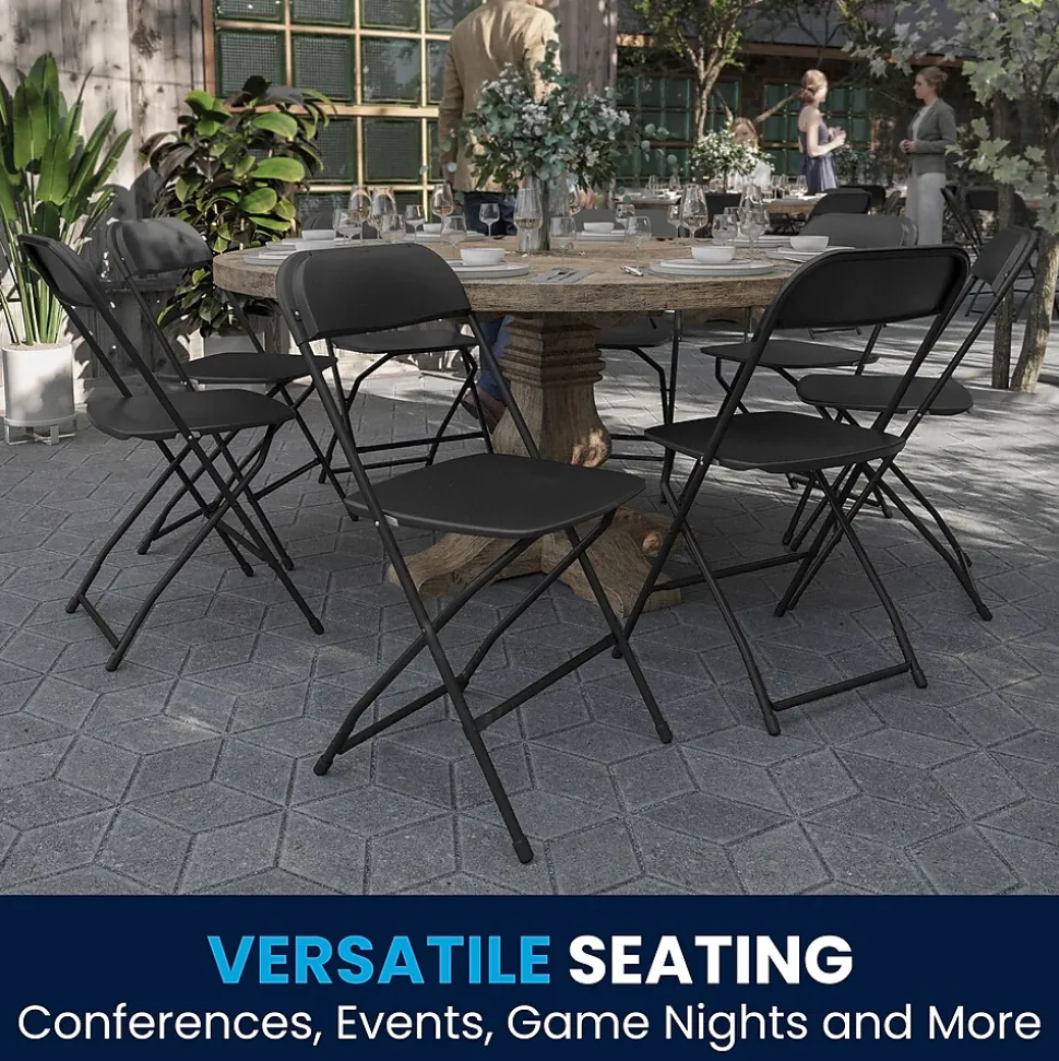 Flash Furniture HERCULES Series Plastic Banquet/Reception Chair, Black, 2/Pack (2LEL3BLACK)