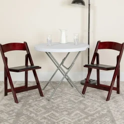 Flash Furniture HERCULES Series Wood Folding Chair, Mahogany/Black, 2/Pack (2XF2903MAHWOOD)