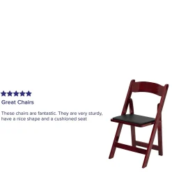 Flash Furniture HERCULES Series Wood Folding Chair, Mahogany/Black, 2/Pack (2XF2903MAHWOOD)