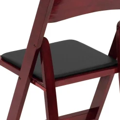 Flash Furniture HERCULES Series Wood Folding Chair, Mahogany/Black, 2/Pack (2XF2903MAHWOOD)