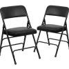 Flash Furniture HERCULES Series Vinyl Folding Chair, Black, 2/Pack (2HAMC309AVBK)