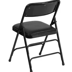 Flash Furniture HERCULES Series Vinyl Folding Chair, Black, 2/Pack (2HAMC309AVBK)