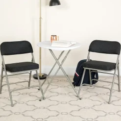 Flash Furniture HERCULES Series Fabric Folding Chair, Black, 2/Pack (2AWMC320AFBK)