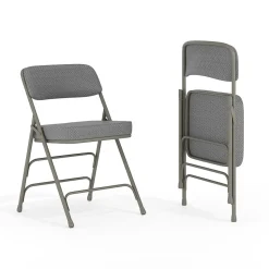 Flash Furniture HERCULES Series Fabric Folding Chair, Gray, 2/Pack (2HAMC320AFGRY)