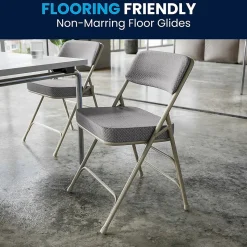 Flash Furniture HERCULES Series Fabric Folding Chair, Gray, 2/Pack (2HAMC320AFGRY)